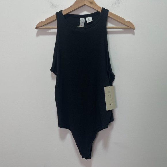 NWT Joie Ribbed Tank Bodysuit High Crew Neck sz L - Picture 4 of 9